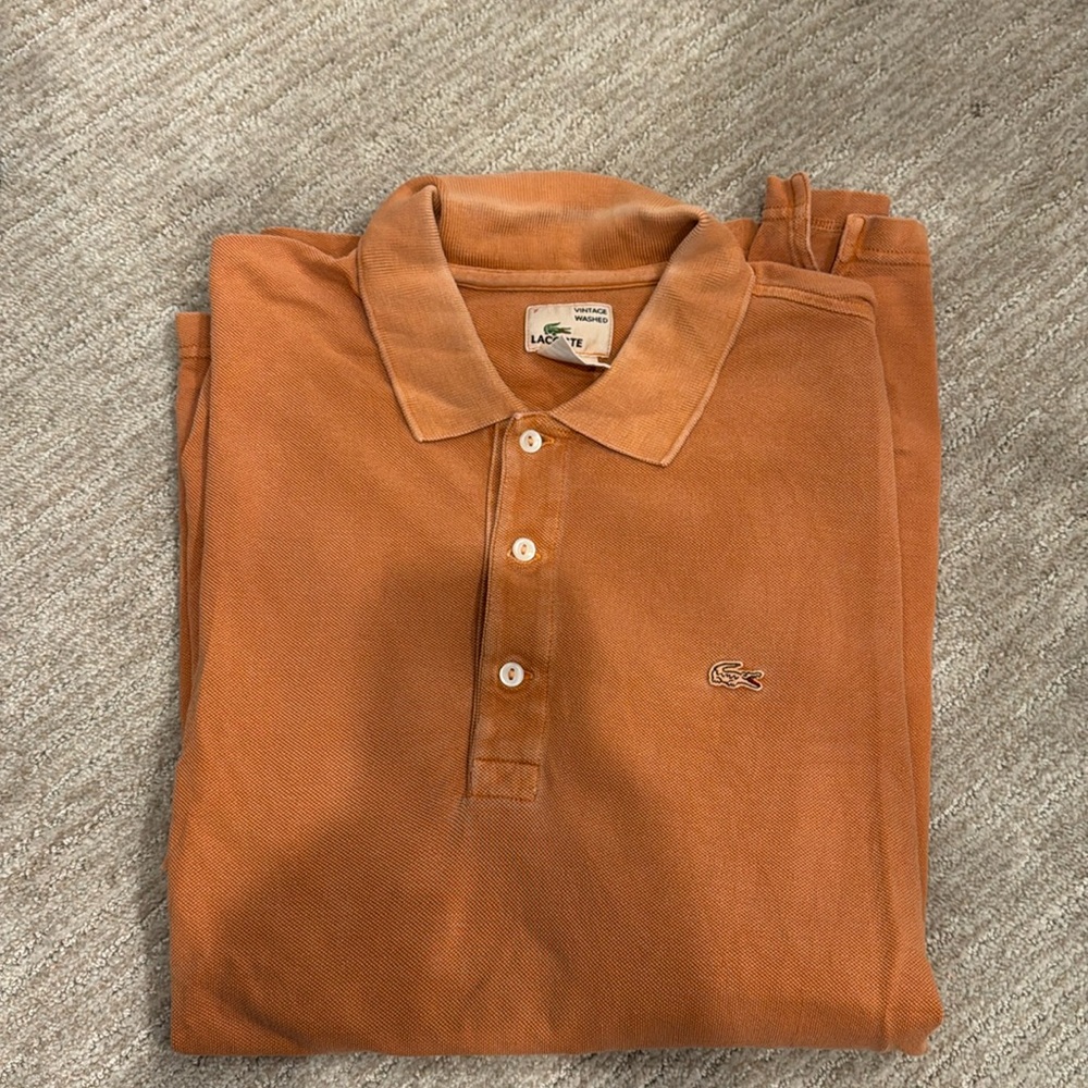 Lacoste Mens Vintage Washed Polo